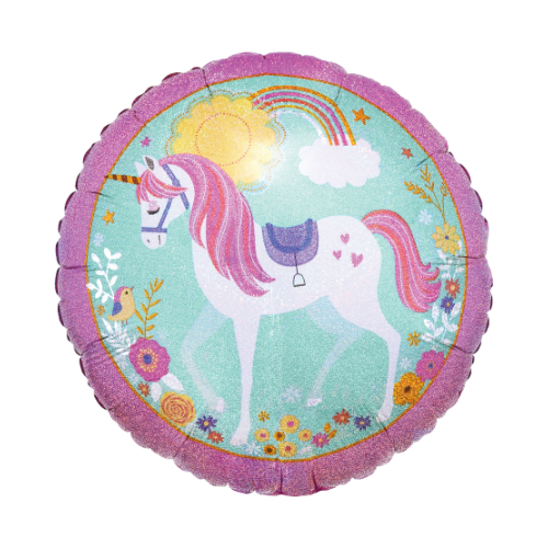 18" Holographic Magical Unicorn Balloon