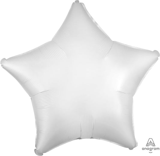 18" White Satin Star Balloon