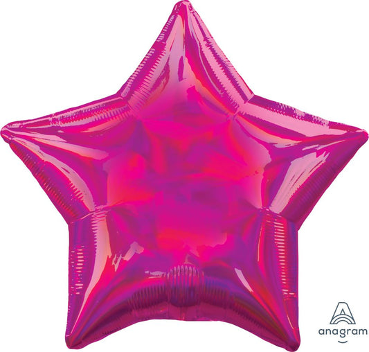 18" Iridescent Magenta Star Balloon