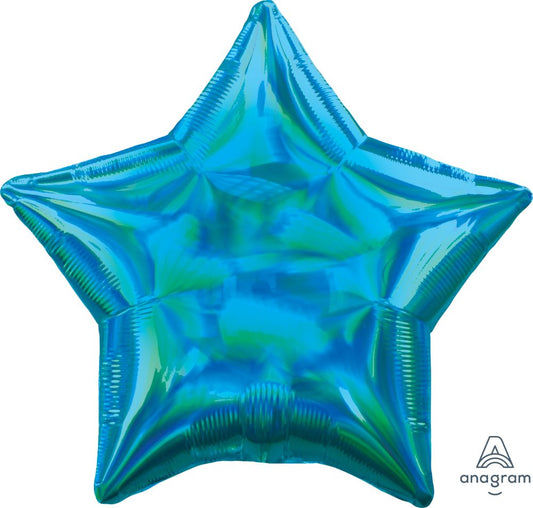 18" Iridescent Blue Star Balloon