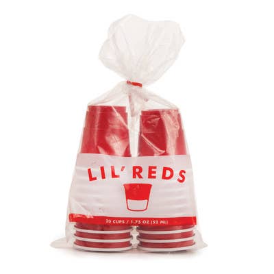 Party Disposable Red Plastic Shot Glasses - Pack of 20