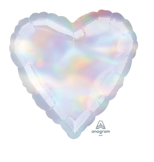 Iridescent Silver Heart Balloon