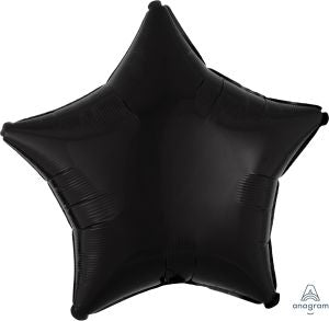 18" Black Satin Star Balloon