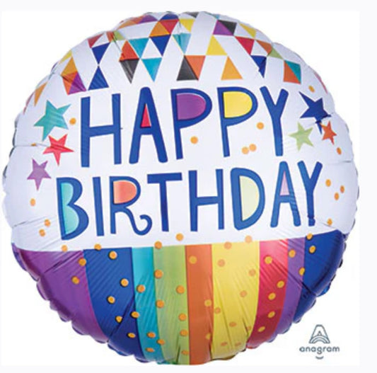 Standard Happy Birthday Rainbow Balloon