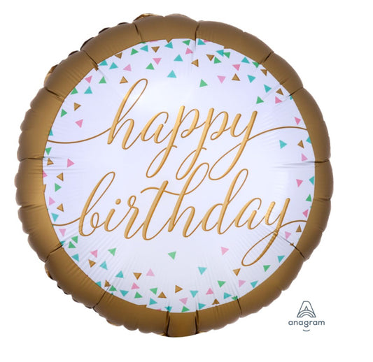 Happy Birthday Pastel Confetti Balloon