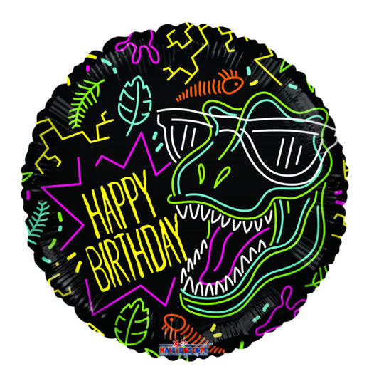 18” Happy Birthday Cool Dino Balloon