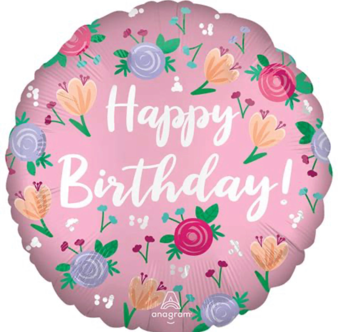 Happy Birthday Peony Balloon