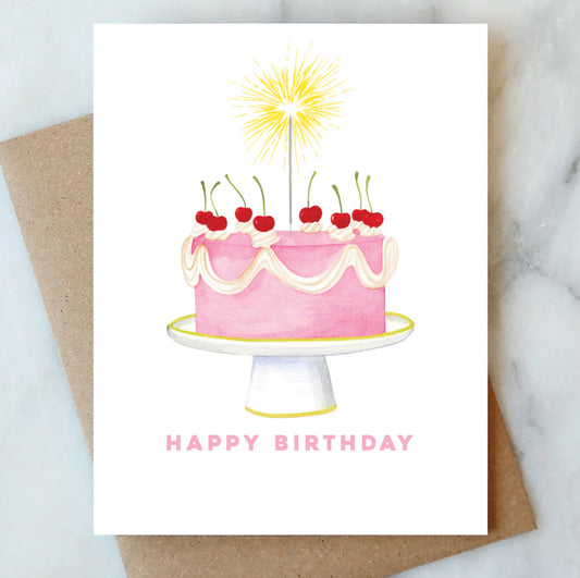 Sparkler Birthday Cake Card