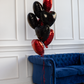 Red & Black Hearts Helium Balloon