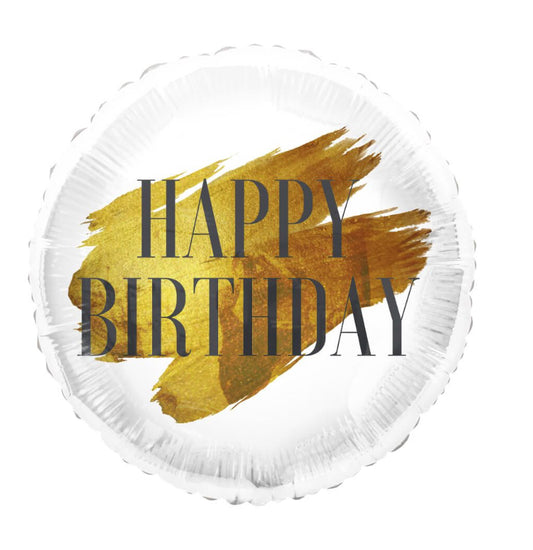 Happy Birthday Gold Paint Balloon