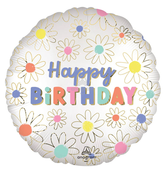 Standard Daisies Happy Birthday Balloon