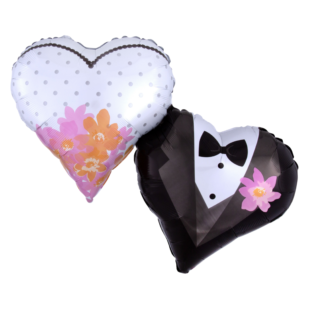 SuperShape Wedding Couple Hearts Balloon