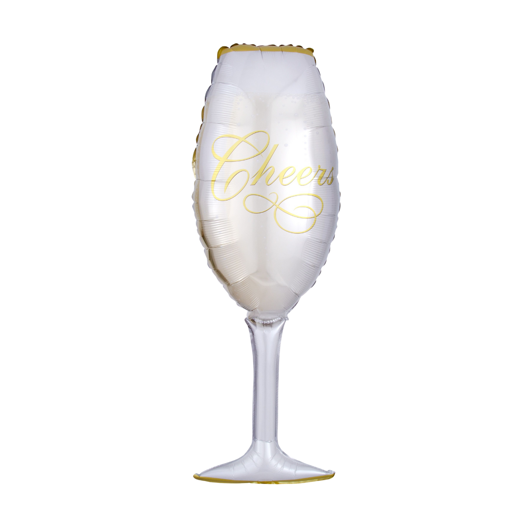 SuperShape Champagne Glass Balloon White