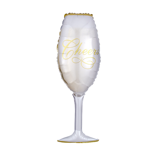 SuperShape Champagne Glass Balloon White