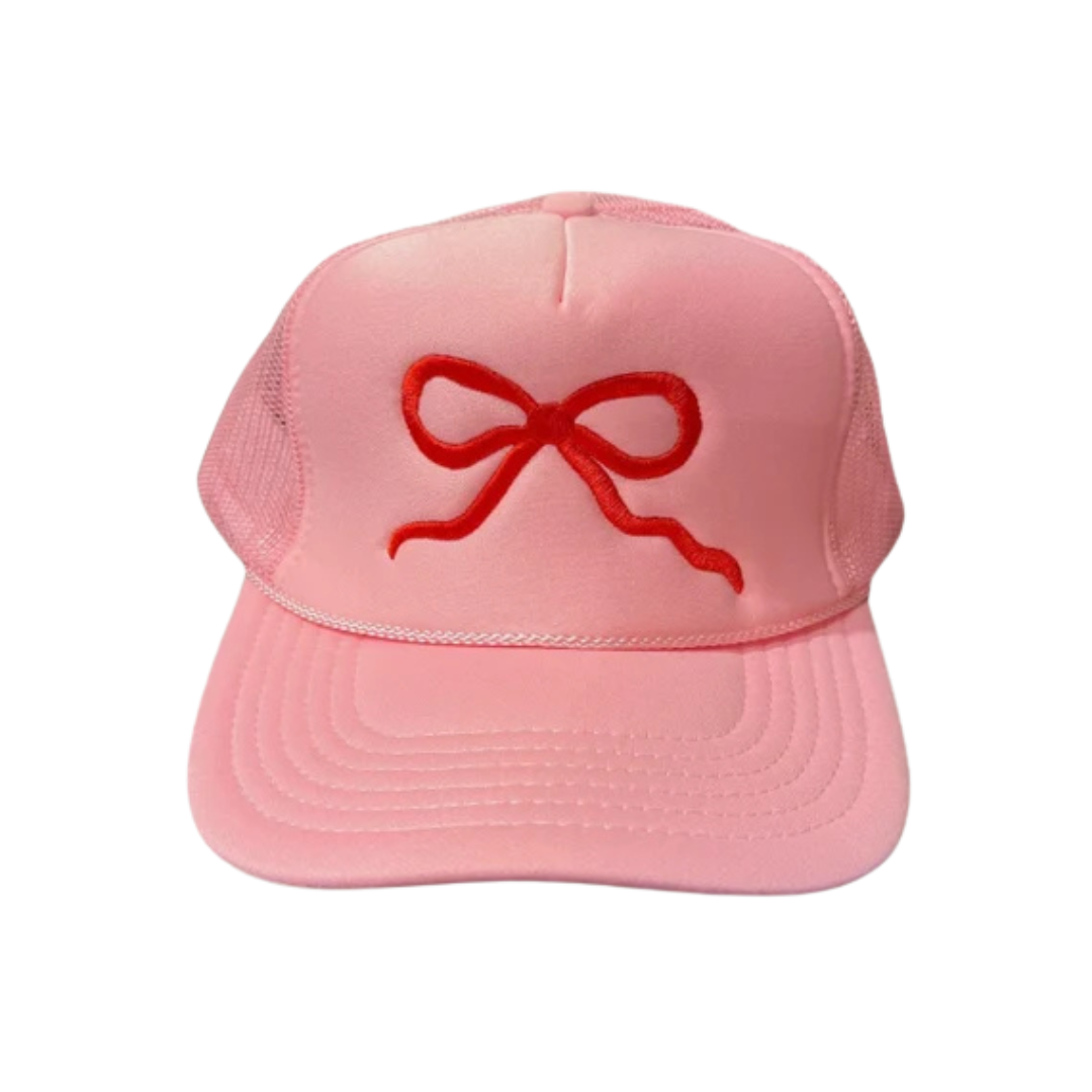 Embroidered Bow Trucker Hat