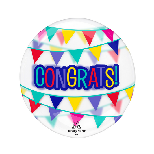 18" Clearz Congrats Banner Balloon