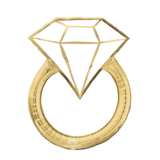 Gold Diamond Wedding Ring Balloon