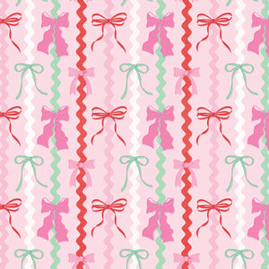 Christmas Gingerbread Bows Wrapping Paper - Roll of 3 Sheets