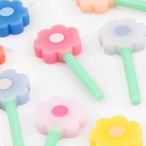 Rainbow Daisy Candles
