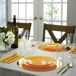 Yellow • Gold Round Plastic Plates | 10 Pack