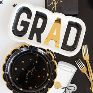 GRAD Shaped Paper Plate