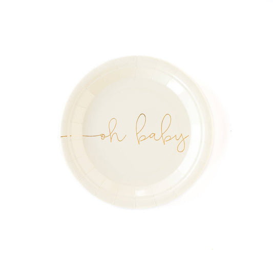 Basic Oh Baby 7"  Plates 8ct