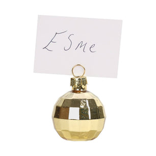 Gold Glass Disco Ball Place Card Holders | 6 Pack | Xmas |