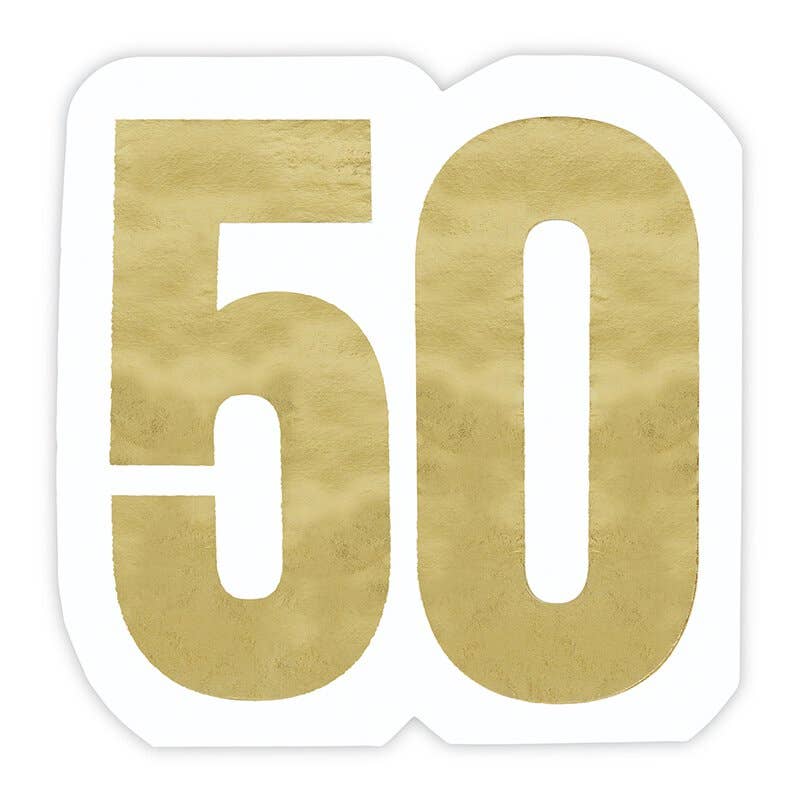 Large Gold 50th Napkin