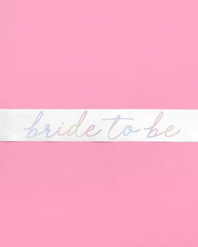 White Bride To Be Sash, Bachelorette Accessory, Bridal