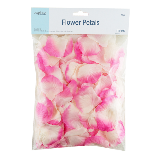 Fabric Flower Petals, Approx. 2" 15g (5 colors available): White/Pink