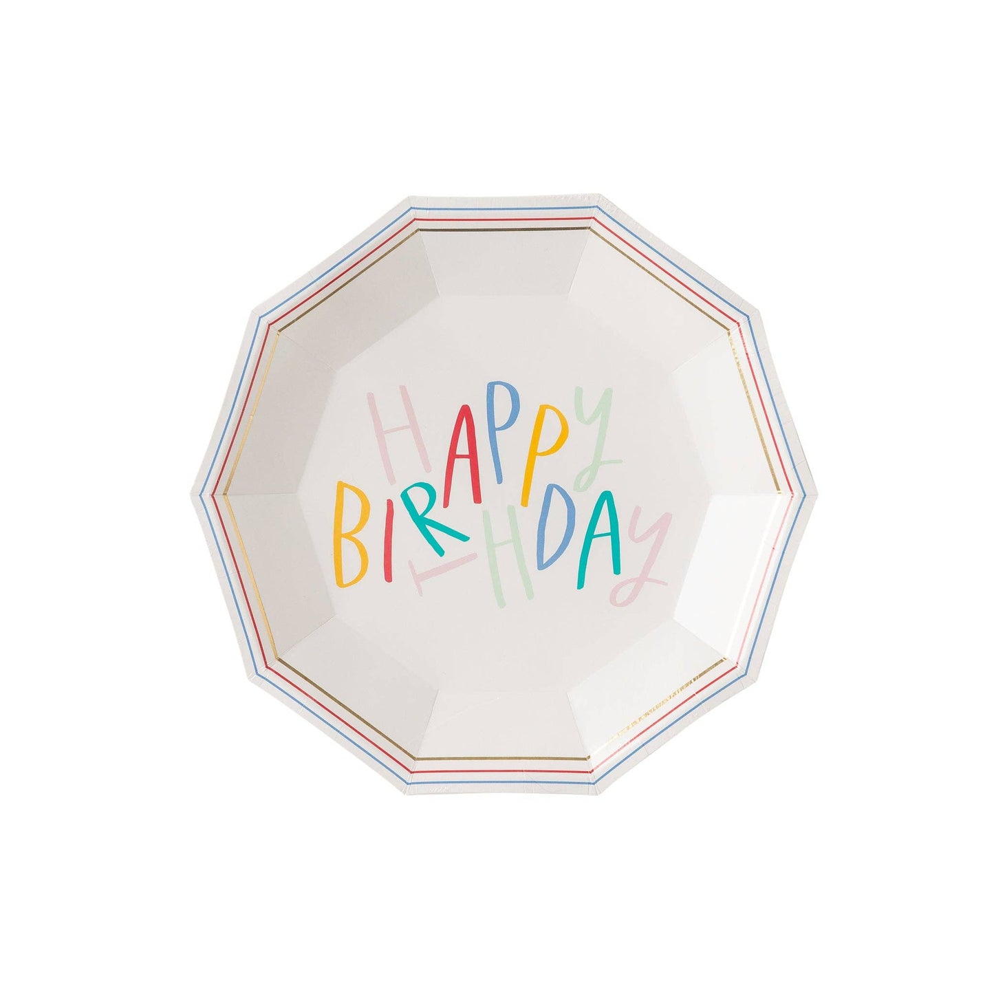 Happy Birthday Hexagon Paper Plate