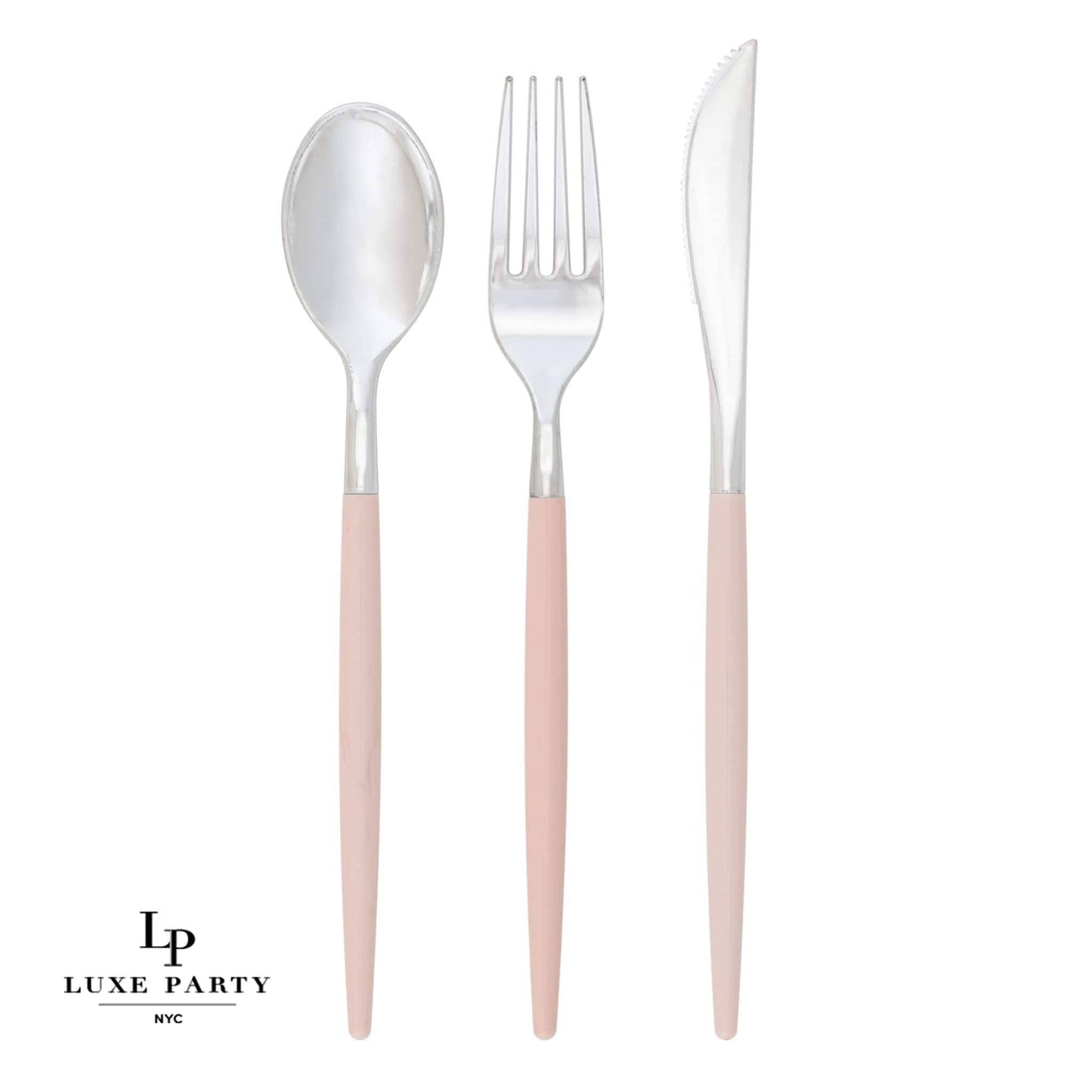 Blush • Silver Plastic Cutlery Set | 32 Pieces