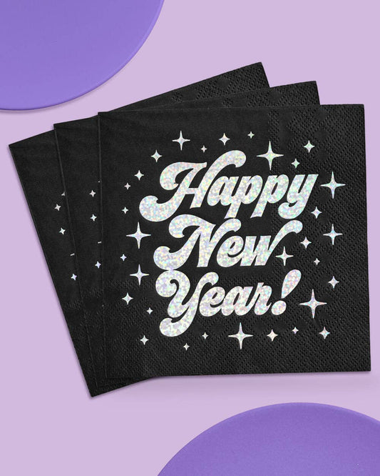 Happy New Year! Napkins - 50 foil napkins