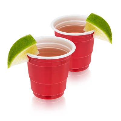 Party Disposable Red Plastic Shot Glasses - Pack of 20: 1.75 oz