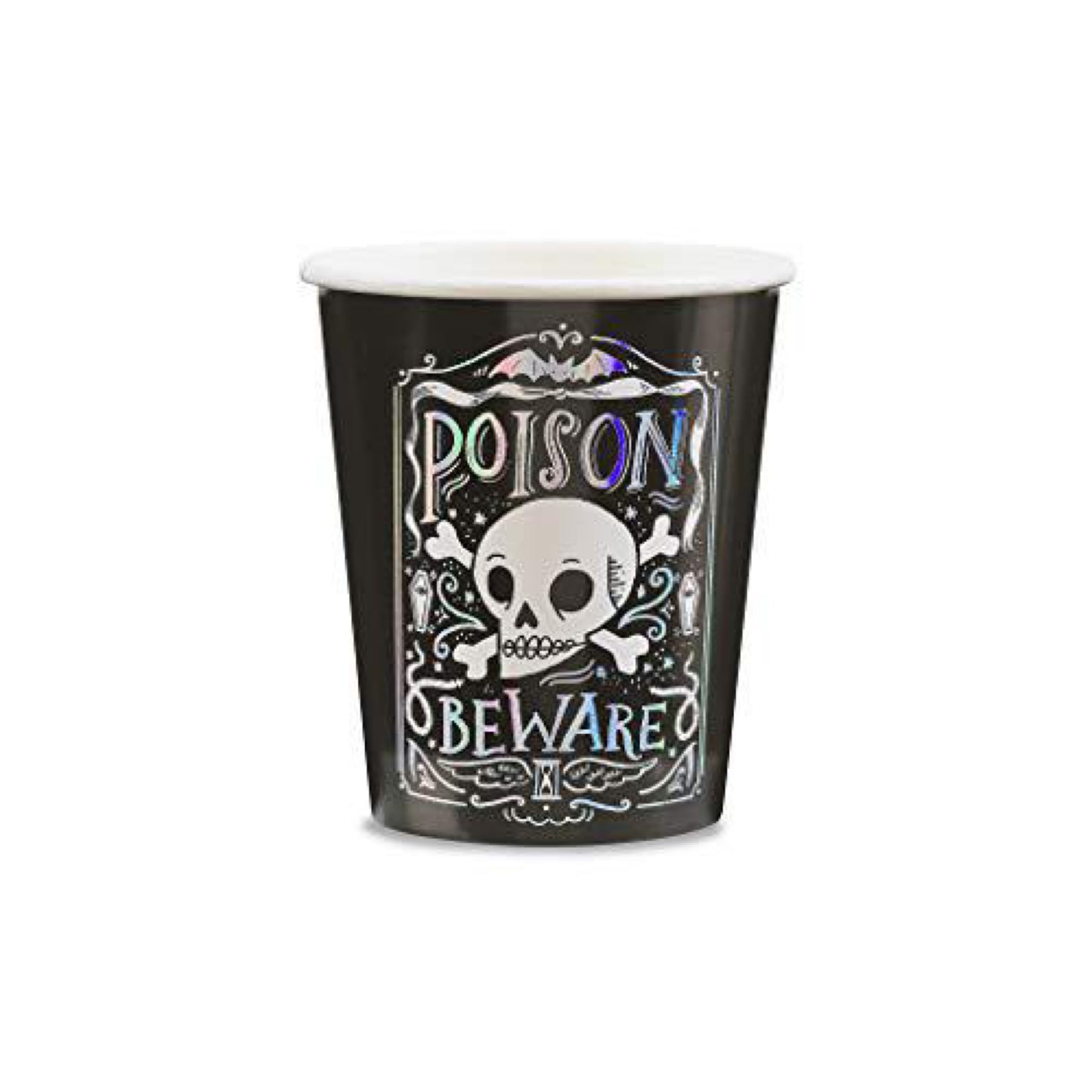 Poison Beware Skull Halloween Paper Party Cups