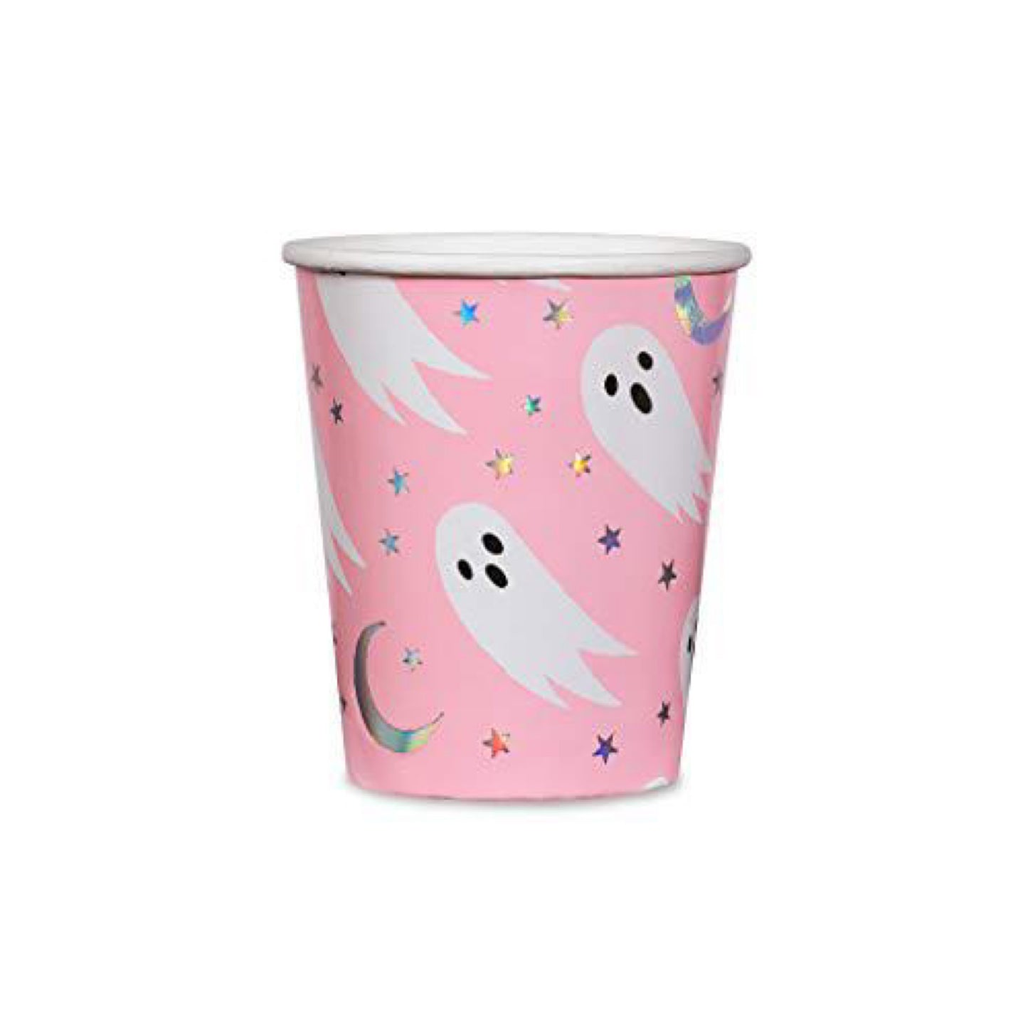 Ghost and Stars Pink Paper Party Cups