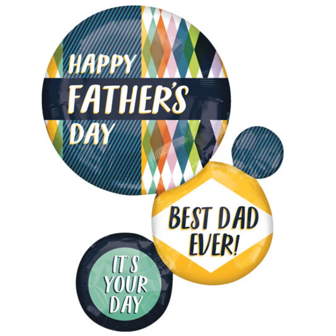 28" Retro Circles Father's Day Balloon