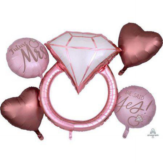 5 Wedding Balloon Mylar Bouquet