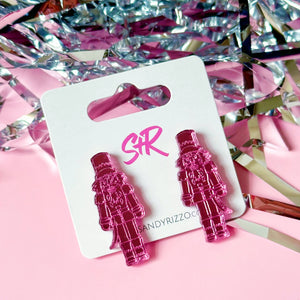 Pink Mirror Nutcracker Stud