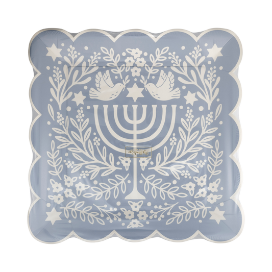 Floral Menorah Plate