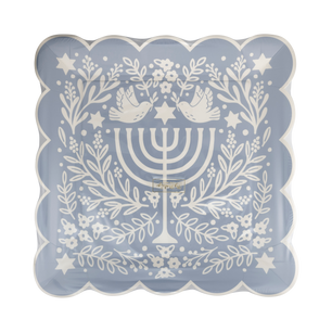 Floral Menorah Plate