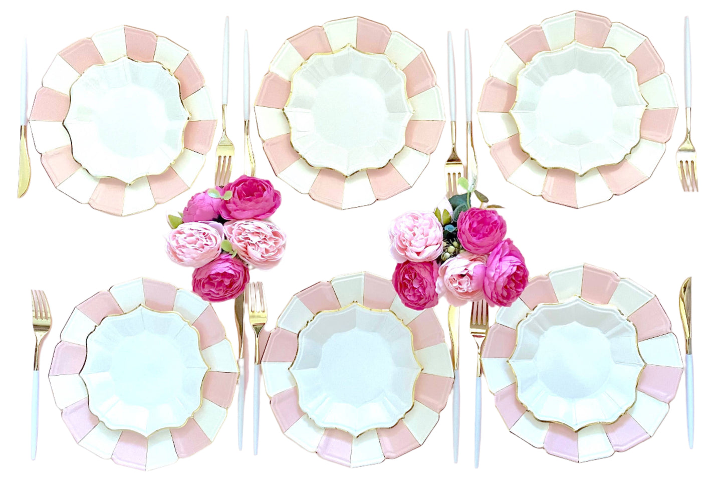 8 Pink Candy Dinner Plates