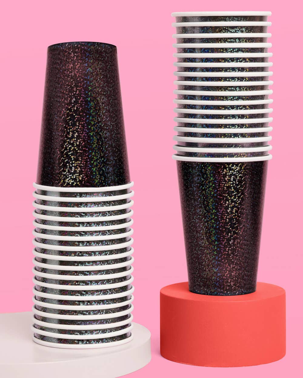 Black Shimmer Cups - 50 paper cups