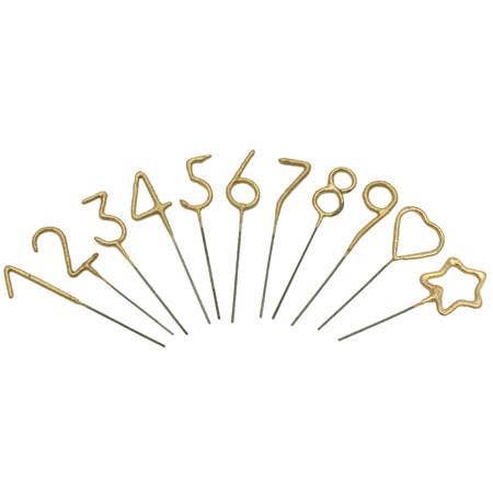 Mini 4" Gold Number Sparklers - Singles - SEE OPTIONS: Mini Gold Number - 2