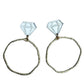 Silver Mirror Acrylic Diamond Ring Hoops/Earrings