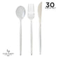 Matrix Silver Plastic Cutlery Set | 30 Pieces