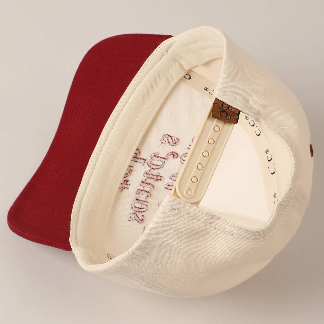 Put It On Santa's Tab Text Embroidery Baseball Cap: Red, ONE SIZE