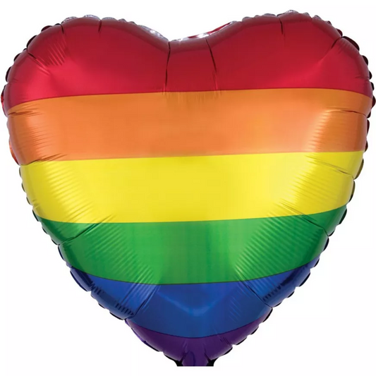 17" Metallic Rainbow Heart Balloon