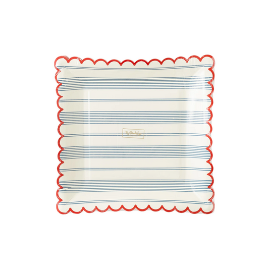 Striped Scallop Paper Plates