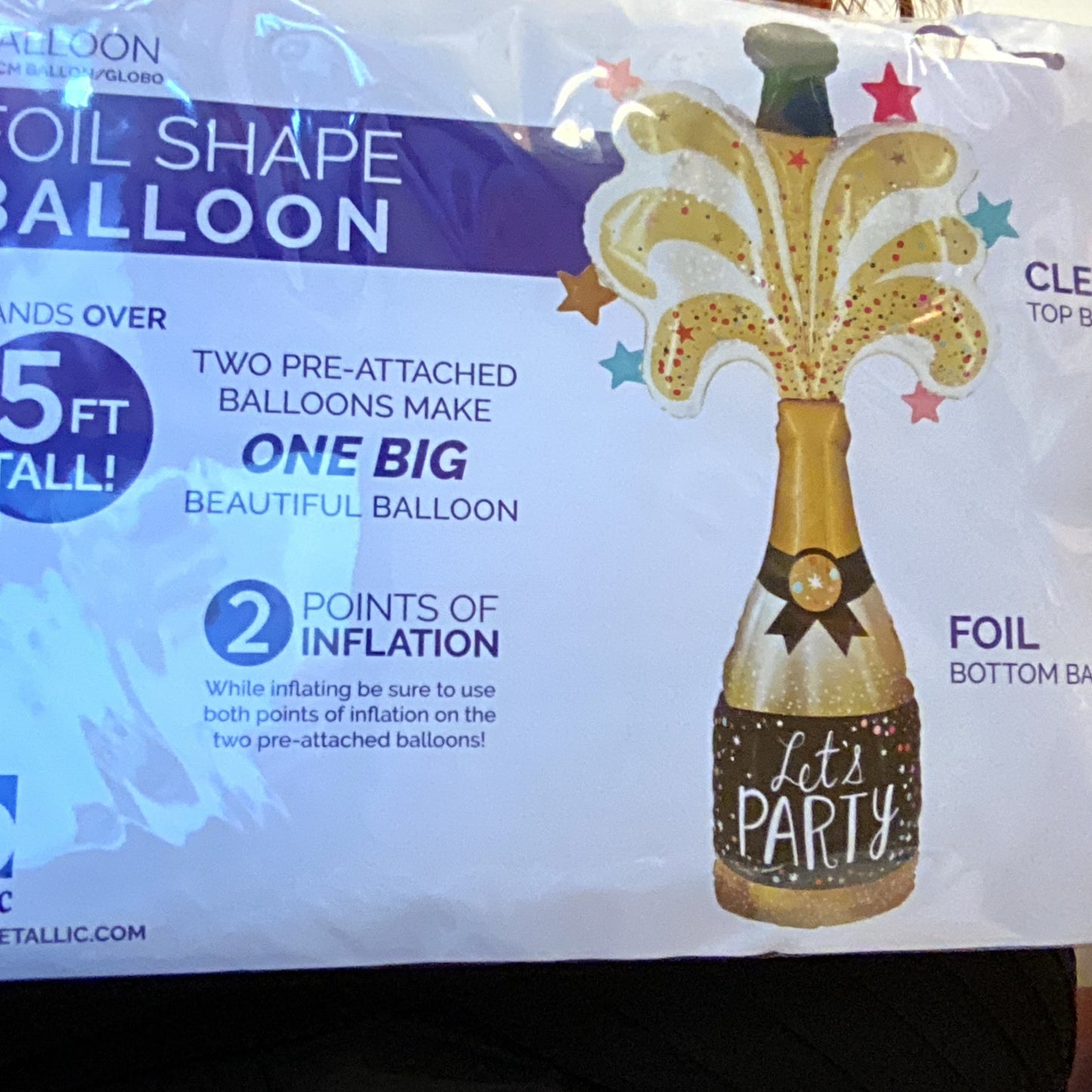 Let’s party foil shape champagne balloon 5ft tall